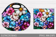 Wildflowers Lunch Bag Sublimation. Flowers Lunch Bag Design Product Image 1