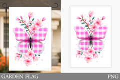 Butterfly Garden Flag Design. Summer Garden Flag Sublimation Product Image 1