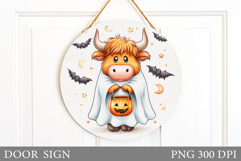 Halloween Cow Door Sign. Halloween Door Sign Design Product Image 1