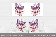 Butterfly Mug Sublimation. Butterfly Mug Design Product Image 1