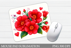 Flowers Mouse Pad Sublimation. Floral Mouse Pad Design Product Image 1