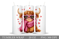Valentines Cow Tumbler. Valentines Tumbler Sublimation Product Image 1