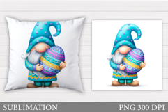 Easter Gnome Pillow Design. Easter Gnome Sublimation Product Image 1