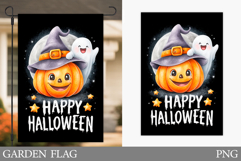 Halloween Pumpkin Garden Flag. Ghost Garden Flag Design Product Image 1
