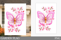 Butterfly Garden Flag Design. Summer Garden Flag Sublimation Product Image 1
