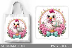 Cute Chicken Tote Bag. Cute Chicken Sublimation Product Image 1