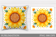 Sunflowers Sublimation. Sunflowers Pillow Sublimation Product Image 1