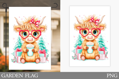 Christmas Cow Garden Flag. Christmas Garden Flag Sublimation Product Image 1