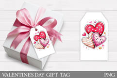 Hearts Gift Tag Printable. Valentines Gift Tag Design Product Image 1
