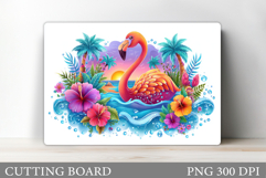 Flamingo Cutting Board Design. Flamingo Sublimation Product Image 1