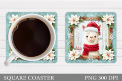 Christmas Lama Coaster Design. Christmas Coaster Sublimation Product Image 1