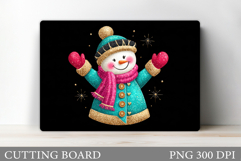Cute Snowman Cutting Board. Christmas Cutting Board Design Product Image 1