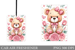 Cute Bear Car Air Freshener Design. Cute Bear Sublimation Product Image 1