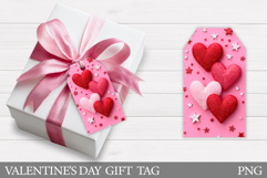 Valentines Gift Tag Design. Hearts Gift Tag Printable Product Image 1