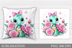 Turtle Pillow Sublimation. Turtle Sublimation Product Image 1