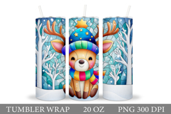 Christmas Deer Tumbler Sublimation. Christmas Tumbler Design Product Image 1