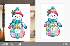 Cute Snowman Garden Flag. Christmas Garden Flag Design Product Image 1