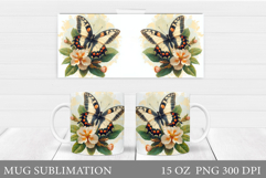 Butterfly Mug Design. Butterfliy Mug Sublimation Product Image 1