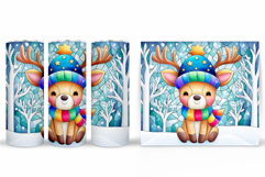Christmas Deer Tumbler Sublimation. Christmas Tumbler Design Product Image 2