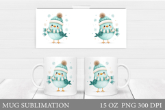 Christmas Bird Mug Design. Christmas Mug Sublimation Product Image 1