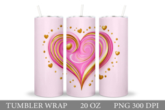 Heart Tumbler Design. Valentine Tumbler Wrap Sublimation Product Image 1
