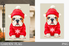 Christmas Dog Garden Flag. Christmas Garden Flag Design Product Image 1