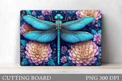 Dragonfly Cutting Board. Flowers Cutting Board Design Product Image 1