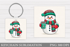 Christmas Snowman Keychain. Christmas Keychain Sublimation Product Image 1