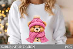 Cute Bear Sublimation. Christmas Bear T-Shirt Design Product Image 1