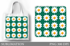 Daisy Flowers Tote Bag Design. Flowers Tote Bag Sublimation Product Image 1