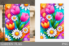Floral Garden Flag Design. Flowers Garden Flag Sublimation Product Image 1