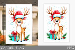 Christmas Deer Garden Flag. Christmas Garden Flag Design Product Image 1