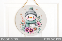 Christmas Snowman Door Sign. Christmas Door Sign Sublimation Product Image 1
