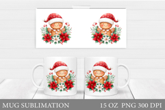 Christmas Mug Sublimation. Cute Gingerbread Mug Design Product Image 1