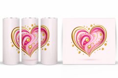 Heart Tumbler Sublimation. Valentines Tumbler Wrap Design Product Image 2