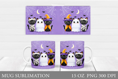 Black Cat Mug Design. Halloween Mug Sublimation Product Image 1