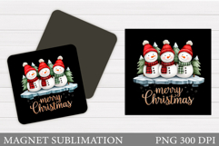 Snowman Magnet Sublimation. Christmas Magnet Design Product Image 1