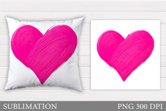 Heart Pillow Design. Valentines Pillow Sublimation Product Image 1