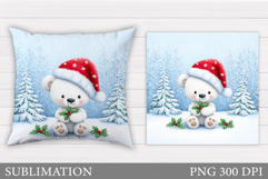 Polar Bear Sublimation. Polar Bear Pillow Design Product Image 1