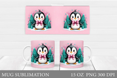 Christmas Penguin Mug Design. Christmas Mug Sublimation Product Image 1