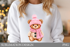 Cute Bear Sublimation. Christmas Bear T-Shirt Design Product Image 1