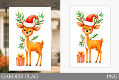 Christmas Deer Garden Flag. Christmas Garden Flag Design Product Image 1