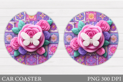 Butterfly Car Coaster Design. Butterfly Sublimation Product Image 1