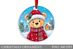 Cute Bear Christmas Ornament. Christmas Bear Sublimation Product Image 1