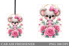 Koala Car Air Freshener Design. Cute Koala Sublimation Product Image 1