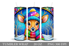 Christmas Deer Tumbler Design. Christmas Tumbler Sublimation Product Image 1