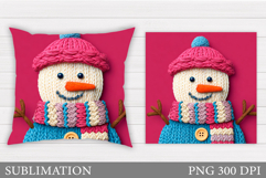 Christmas Snowman Pillow. Christmas Pillow Design Product Image 1