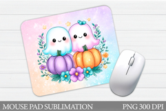 Cute Ghost Mouse Pad Design. Cute Ghost Sublimation Product Image 1