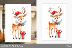 Christmas Deer Garden Flag. Christmas Garden Flag Design Product Image 1