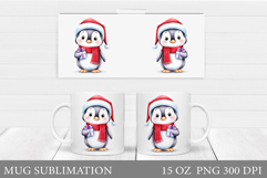 Christmas Penguin Mug Design. Christmas Mug Sublimation Product Image 1